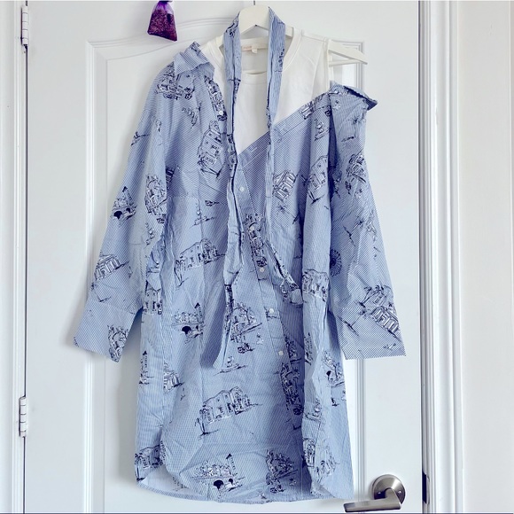 Maje Shirt MIDI Dress with Belt and Two Side Pockets - Picture 2 of 4